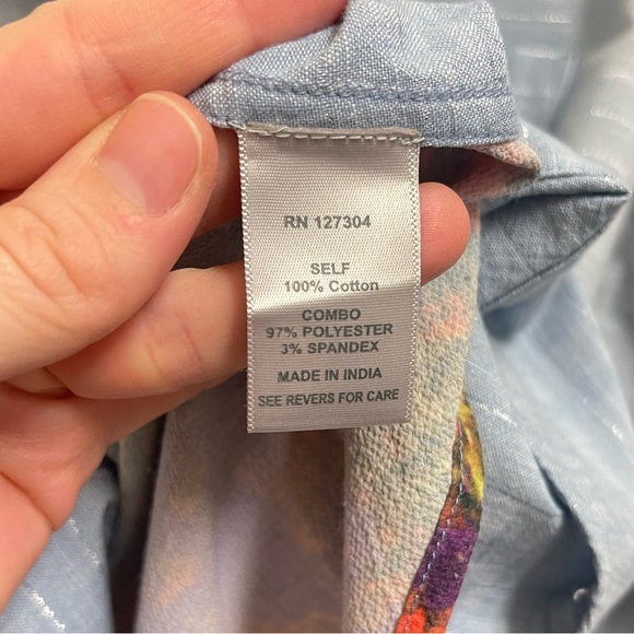 John Mark Denim Pattern Button Down - Picture 11 of 11